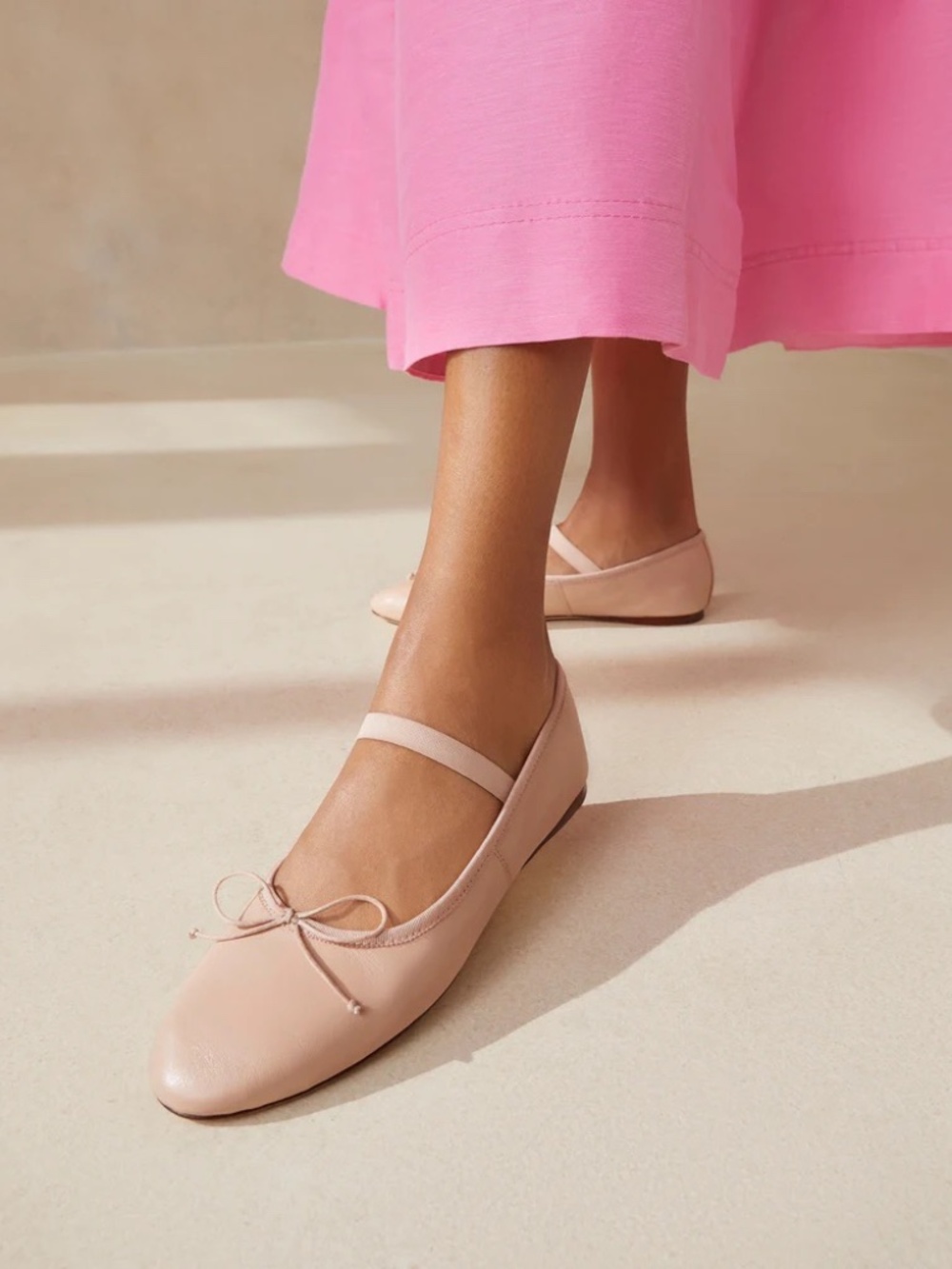 *NO OFFER* Loeffler randall nude leather Ballet Flat